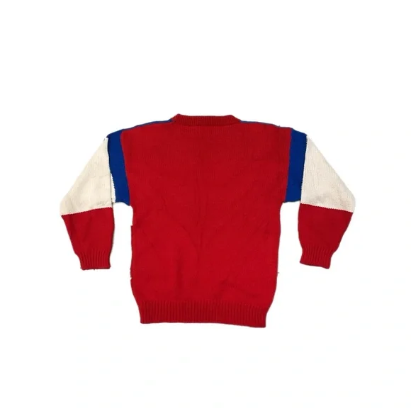 Vintage 80s “Santa” Red/white/blue Christmas Sweater - Picture 2 of 6